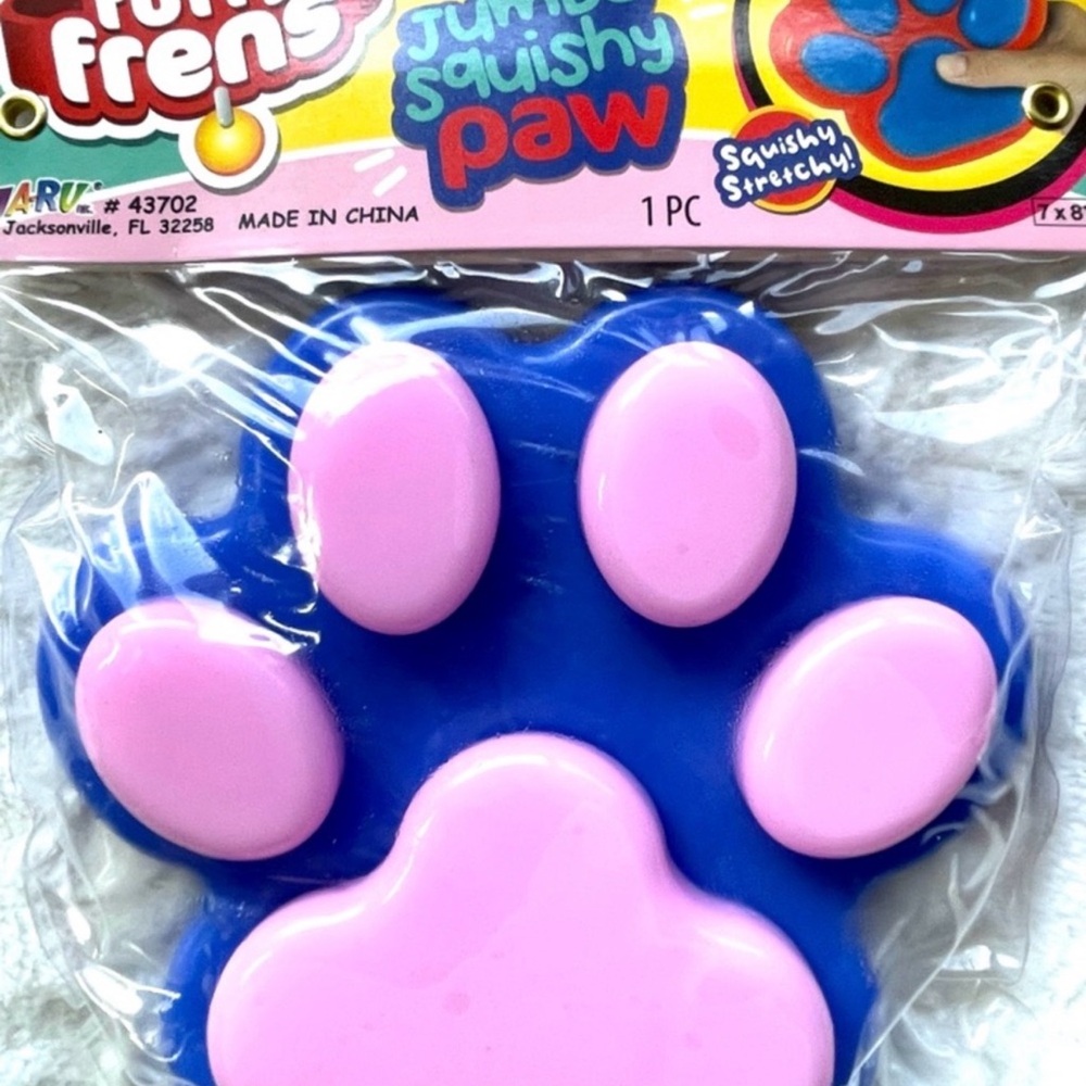 Fury Frens Jumbo Squishy Paw Toy - Purple and Pink - Brand New